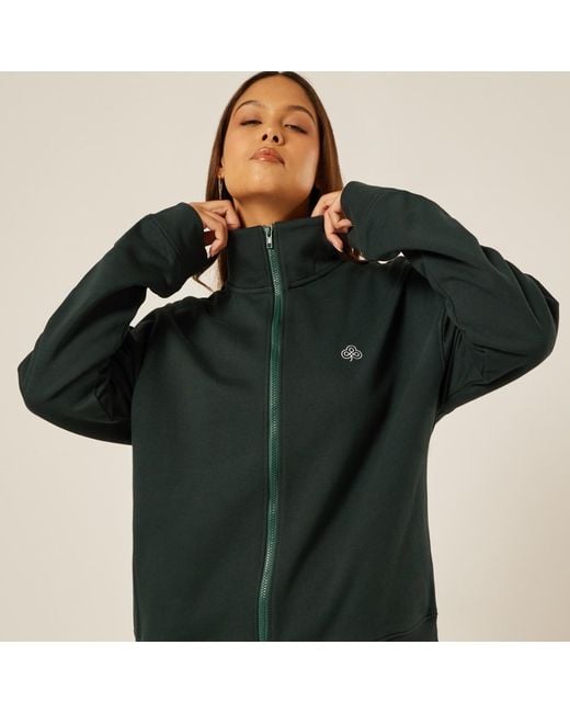 Be Athletica Green Varsity Athletica Full-Zip Sweatshirt