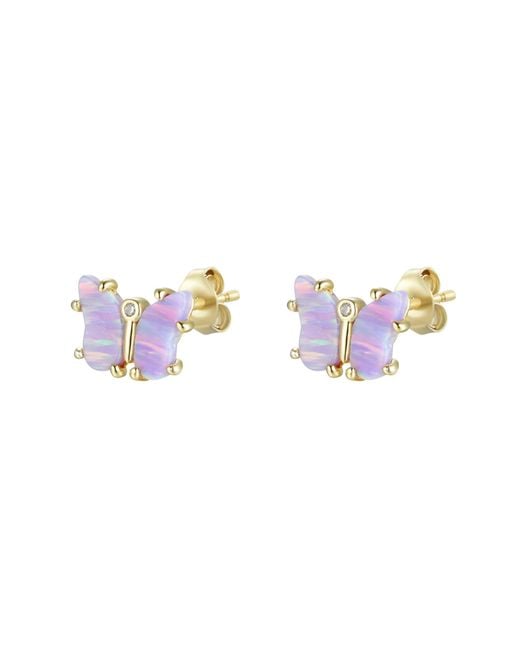 KAMARIA Green Opal Butterfly Stud Earrings