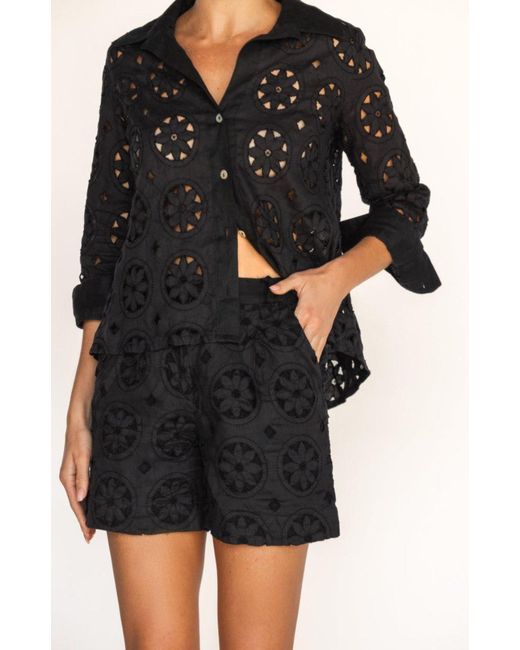 MARICEL Black Adelaide Sangallo Shorts