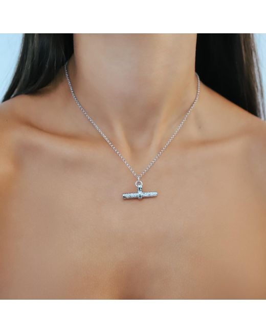 Luna Charles White Wren T-Bar Necklace