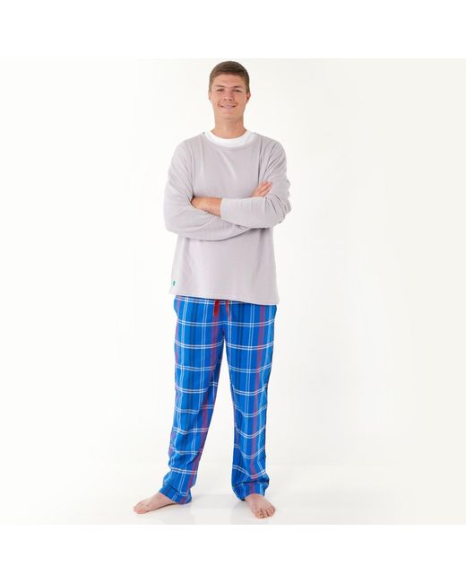 Lounge Blue Soft, Breathable Organic Brushed Cotton Loungewear Trousers for men