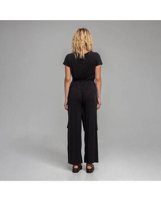 ARTISTA Black Victory Chic Short Sleeve Full Length Jumpsuit