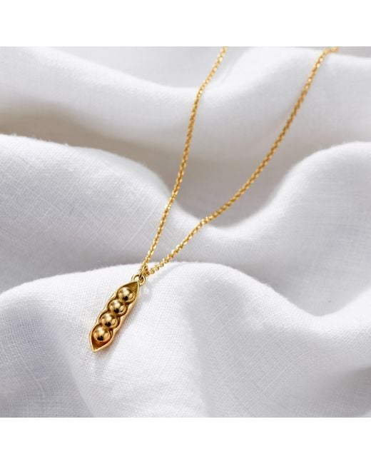 Posh Totty Designs Metallic Plated Pea Pod Charm Necklace