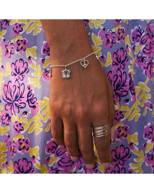 Charlotte's Web Jewellery White Spin For Peace Stacking Ring