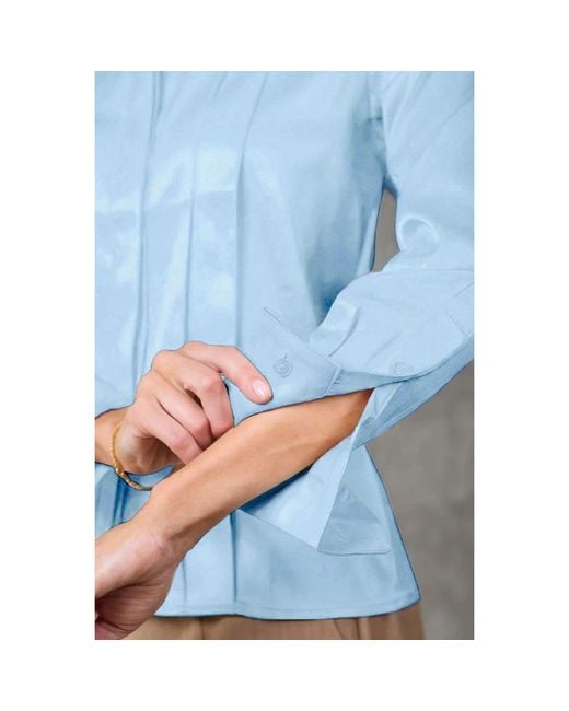 Madison / Savile Blue Sterling Regent Pleated Satin French Cuff Shirt