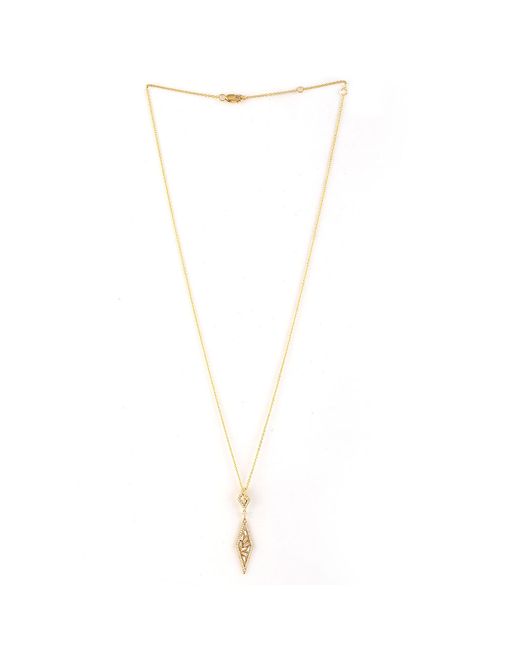 Artisan Metallic Baguette Diamond Geometric Drop Necklace