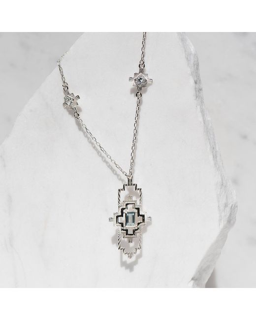 Zoe & Morgan Metallic Munay Necklace Aquamarine