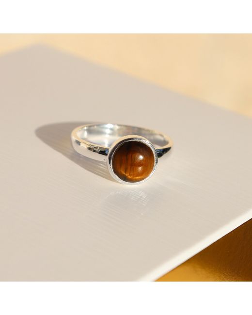 FV Jewellery White La Stèle And Tiger's Eye Circle Ring