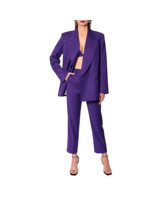 AGGI by HALEWSKI Purple Samira Royal Double Breasted Blazer