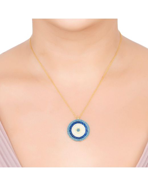 Latelita London Blue Evil Eye Pendant Necklace Large