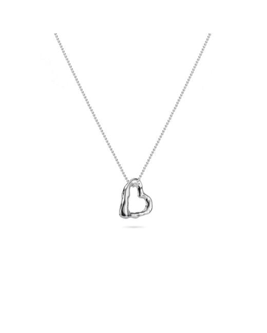 Lulu and Boo Jewellery Metallic Small Molten Heart Solid Sterling Necklace