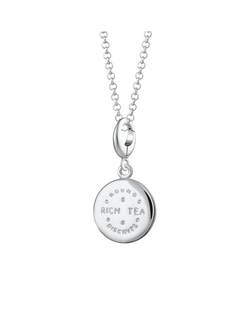 Lily Charmed Metallic Sterling Rich Tea Biscuit Charm Necklace