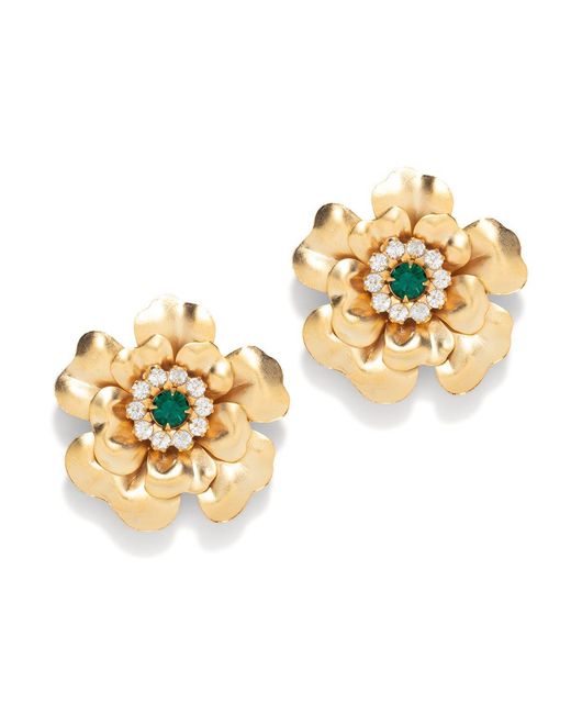 The Pink Reef Metallic Georgian Emerald Stud