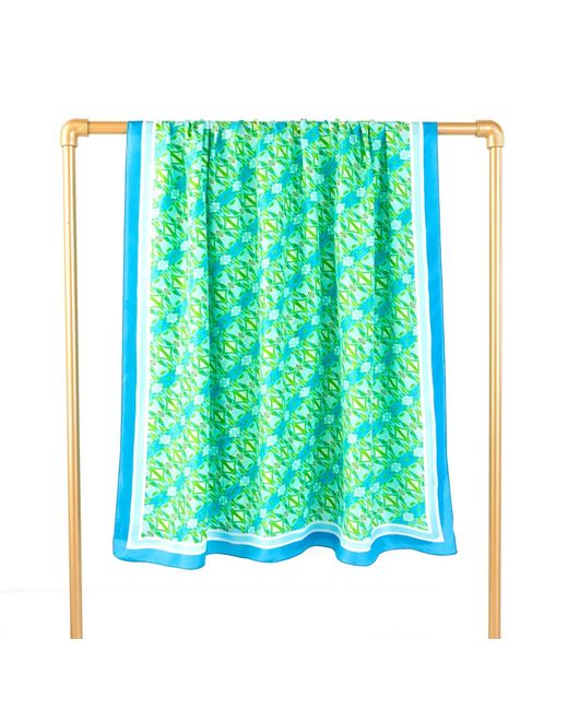 Evelyn & Kate Blue Elegant All Silk Scarf, Georgia Mirror Pattern