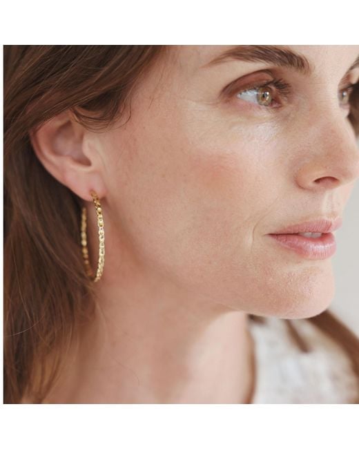 Linda Fiore Metallic Adeline Hoop Earrings Vermeil
