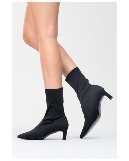 Prologue Shoes Black Lewin Stretch Pointed Toe Stiletto Boot