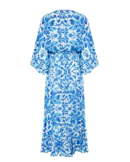 Sophia Alexia Blue Greek Goddess Mozambique Midaxi Dress