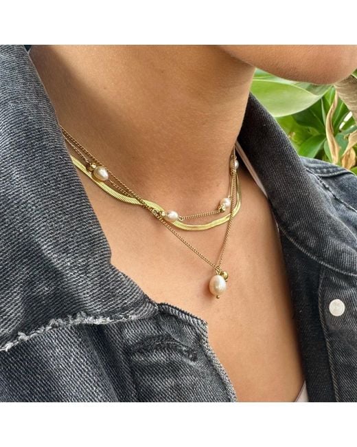 Evie Jewelry Metallic Uptown Pearl Pendant Necklace
