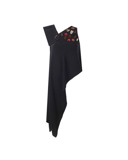 Mirimalist Black Sand One Shoulder Top