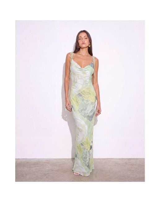 Alia Studio Purple Enigme Maxi Mesh Dress