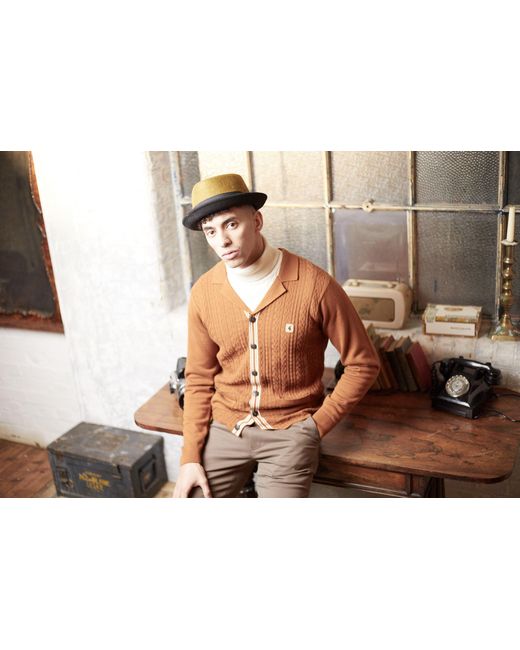Dasmarca Hats Brown Jackson Mustard Wool Felt Two Toine Porkpie Hat for men
