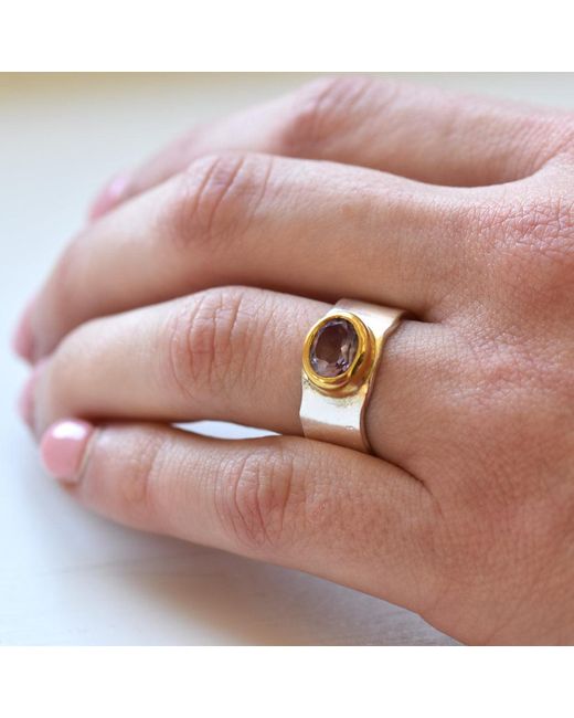 GEM BAZAAR Pink Amethyst Band Ring