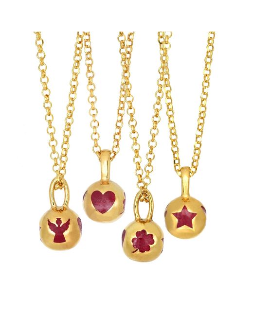 Myrto Katramadou Jewellery Metallic Melina Pendant-Plated -Angel, Heart, Trefoil, Star