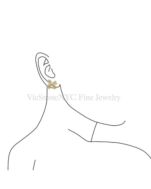 VicStoneNYC Fine Jewelry Natural Lovely Ribbon Stud Vermeil Earrings