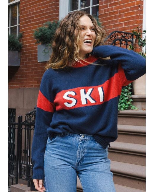 Ellsworth & Ivey Blue Sadie Crewneck Sweater