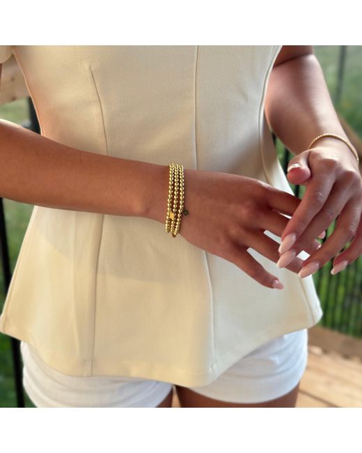 Nazzar Metallic Beaded Stretch Bracelet