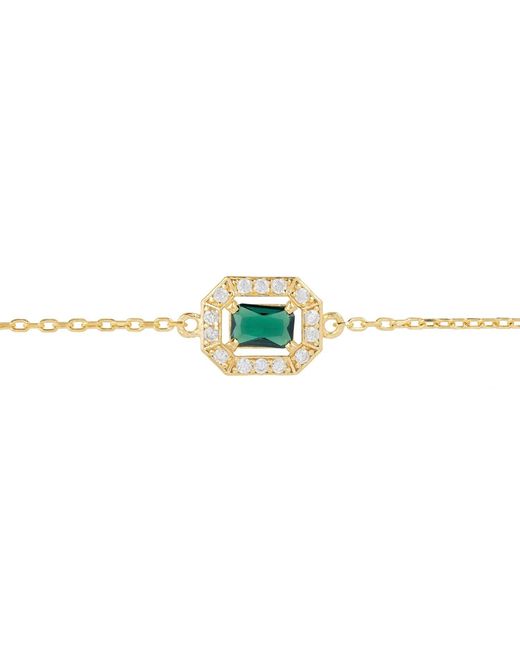 Latelita London Metallic Whistledown Gemstone Bracelet Emerald