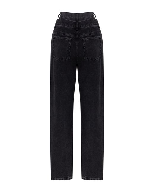 Nocturne Black Double Waisted Two Tone Jeans
