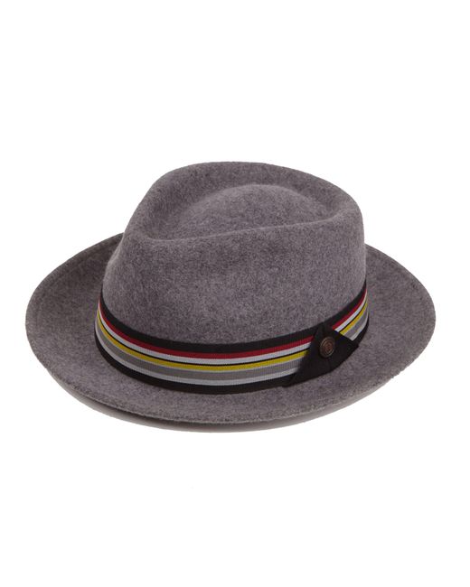 Dasmarca Hats Gray James Smoke Milange Felt Wide Brim Wool Felt Fedora Hat for men