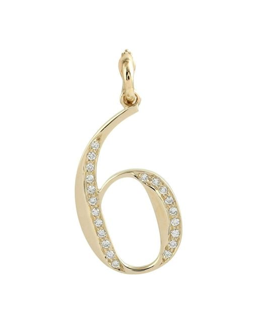 Artisan Metallic Diamond Number 6 Pendant
