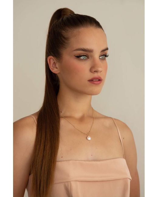 Katy Faye Metallic Geneviève Pearl Necklace
