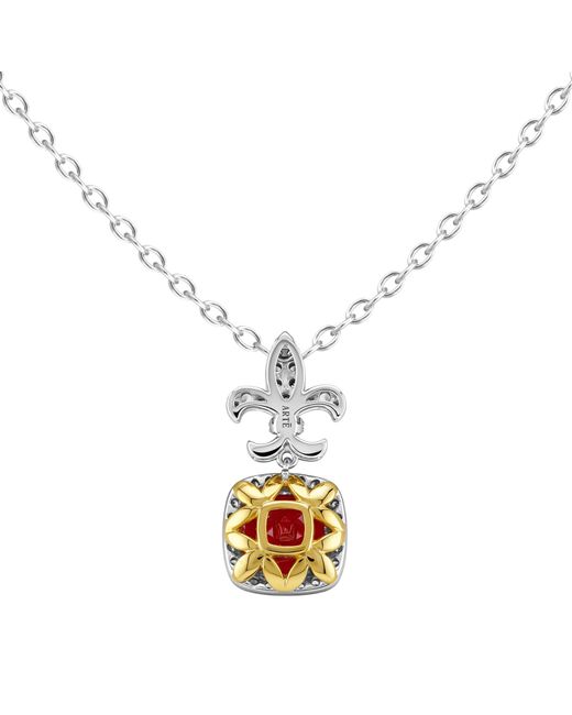 Arte Madrid Red Casa Real Fleur-De-Lis Necklace