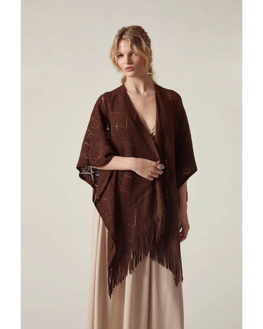 James Lakeland Brown Pointelle Knit Kaftan
