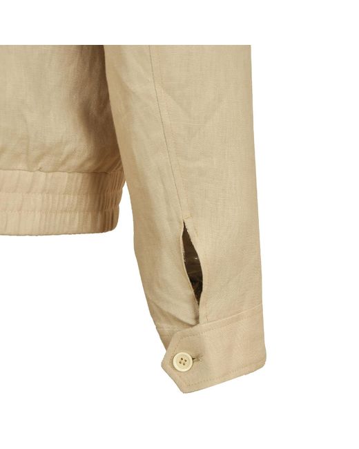 DAVID WEJ Natural Neutrals Hugo Linen Aviator Jacket for men
