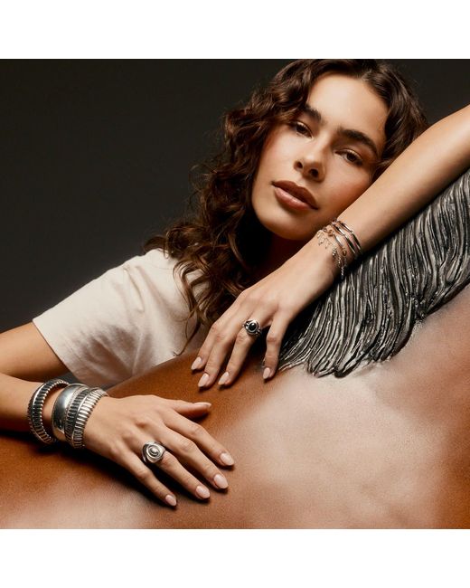 Stone Fruit Metallic Bolo Structured Bracelet