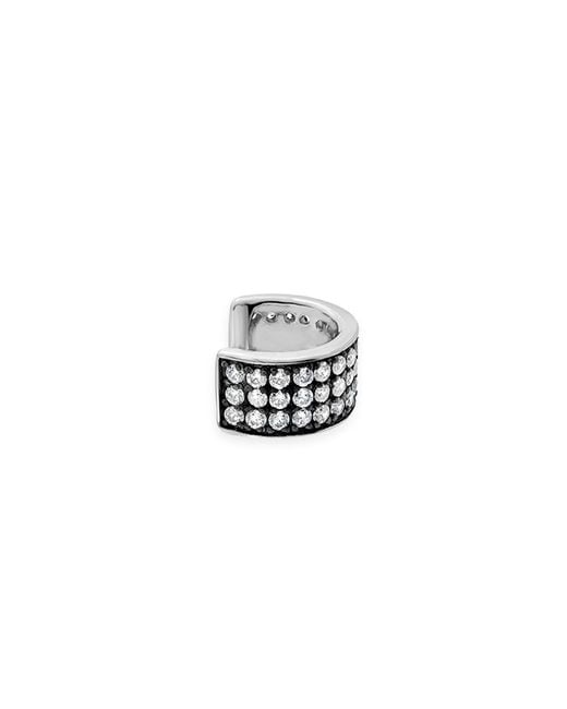 SALLY SKOUFIS White Destiny Ear Cuff With Made Cz Diamond Stimulant