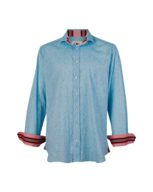 Koy Clothing Blue Anga Sky- Linen Shirt for men
