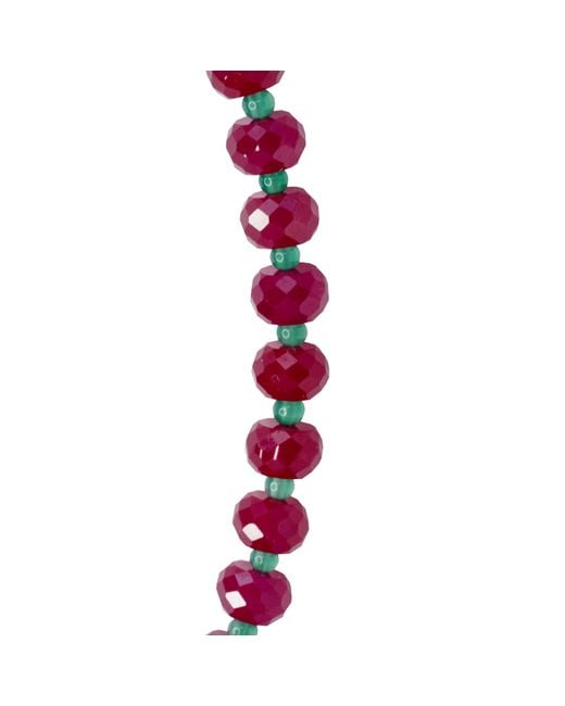 Bombyx House Red Jumbo Ruby Agate Alternating Necklace