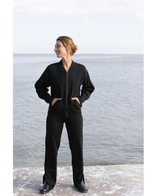 SALANIDA Blue Onda 100% Merino Bomber Jacket