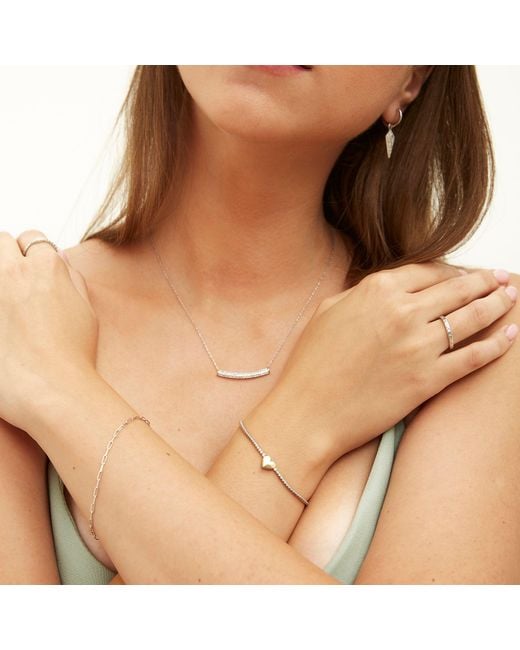 Spero London Metallic Sterling Concave Bar Necklace