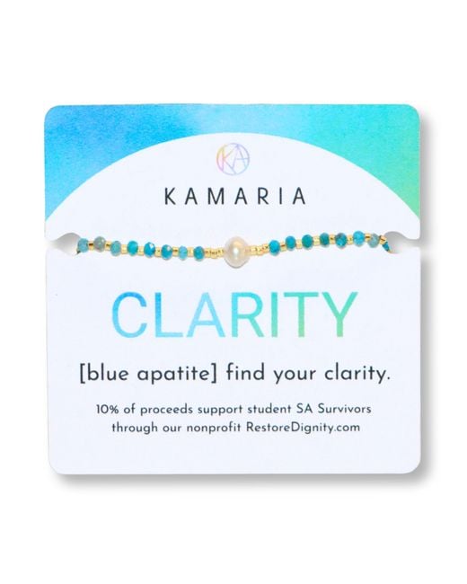 KAMARIA White Lumira Mini Pearl & Gemstone Adjustable Bracelet With Miyuki Beads