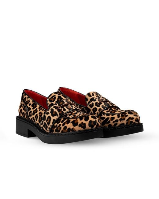 Rosamund Muir London Brown Neutrals Stratford Leopard Print Loafers