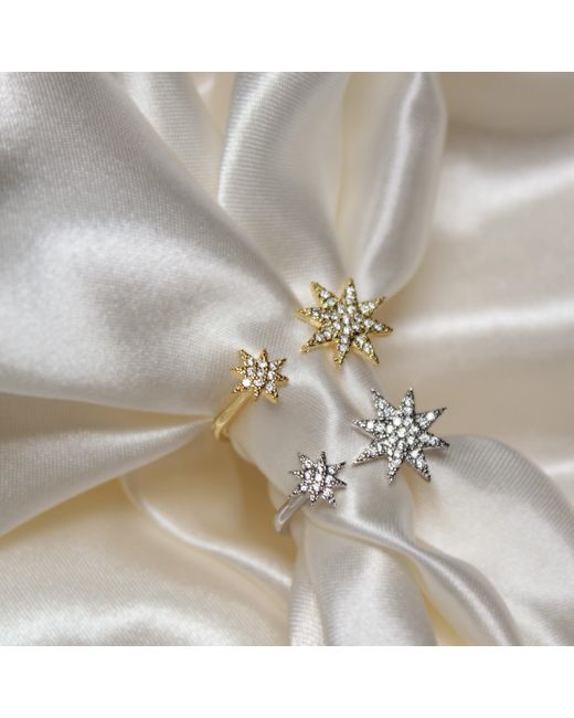 Luna Charles Metallic Astrid Double Star Ring