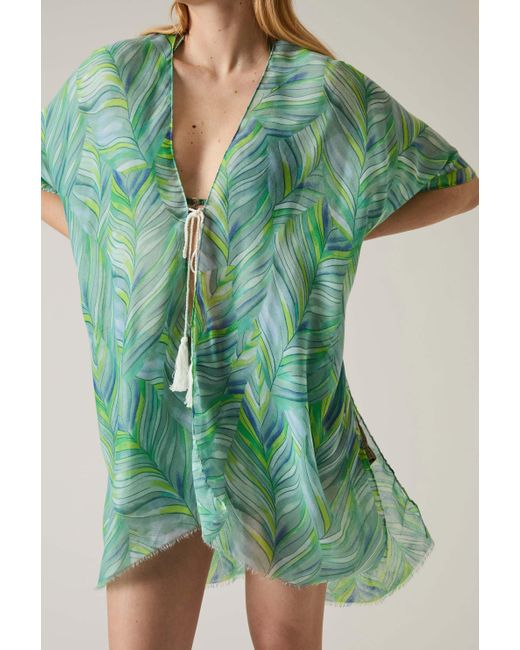 James Lakeland Green Abstract Print Kaftan