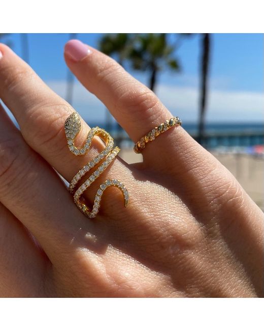 Native Gem Metallic Enchanted Snake Ring