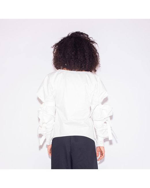 Bianca Popp White Ribbon Wrapped Blouse